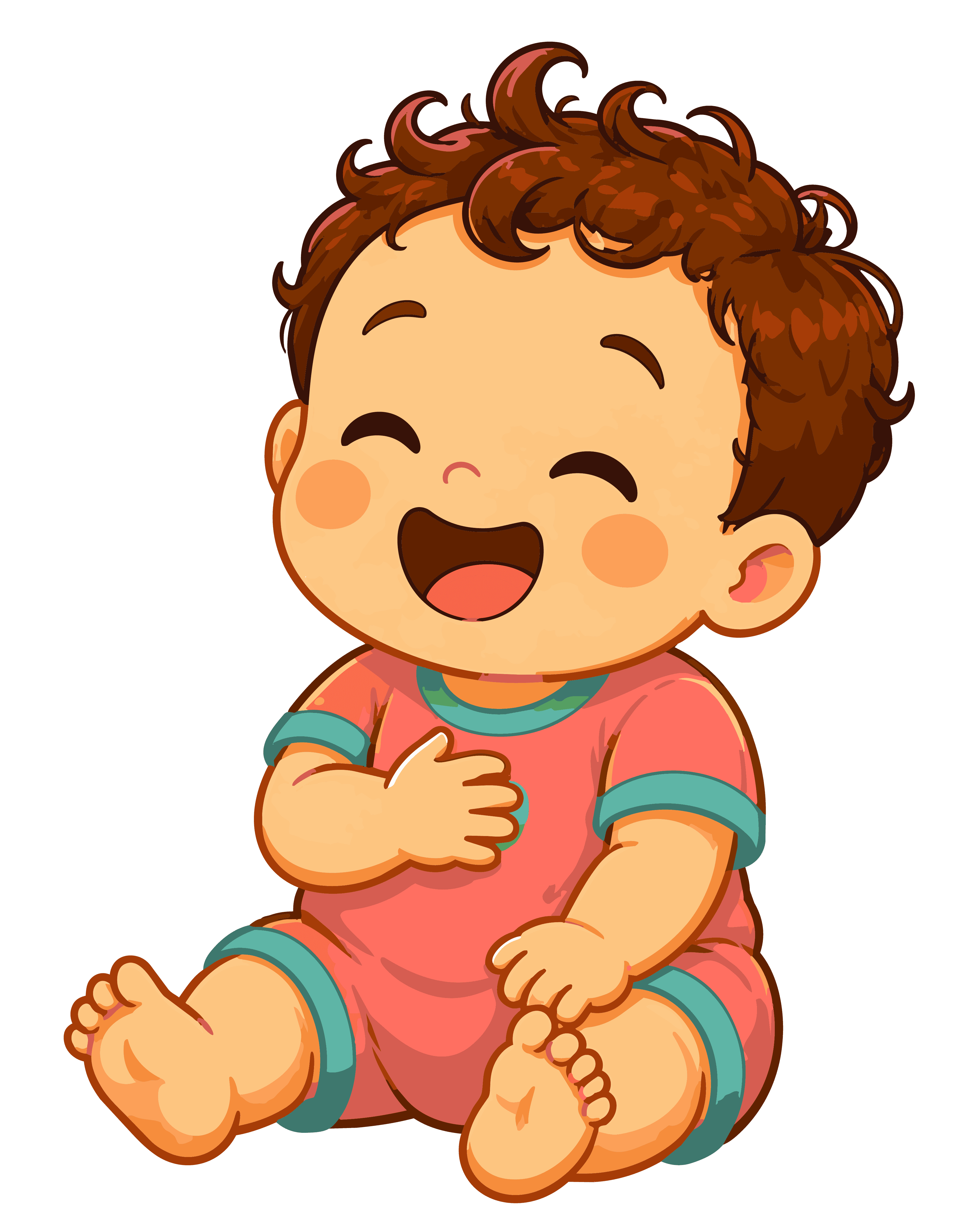 A HUGGED baby character learning through play