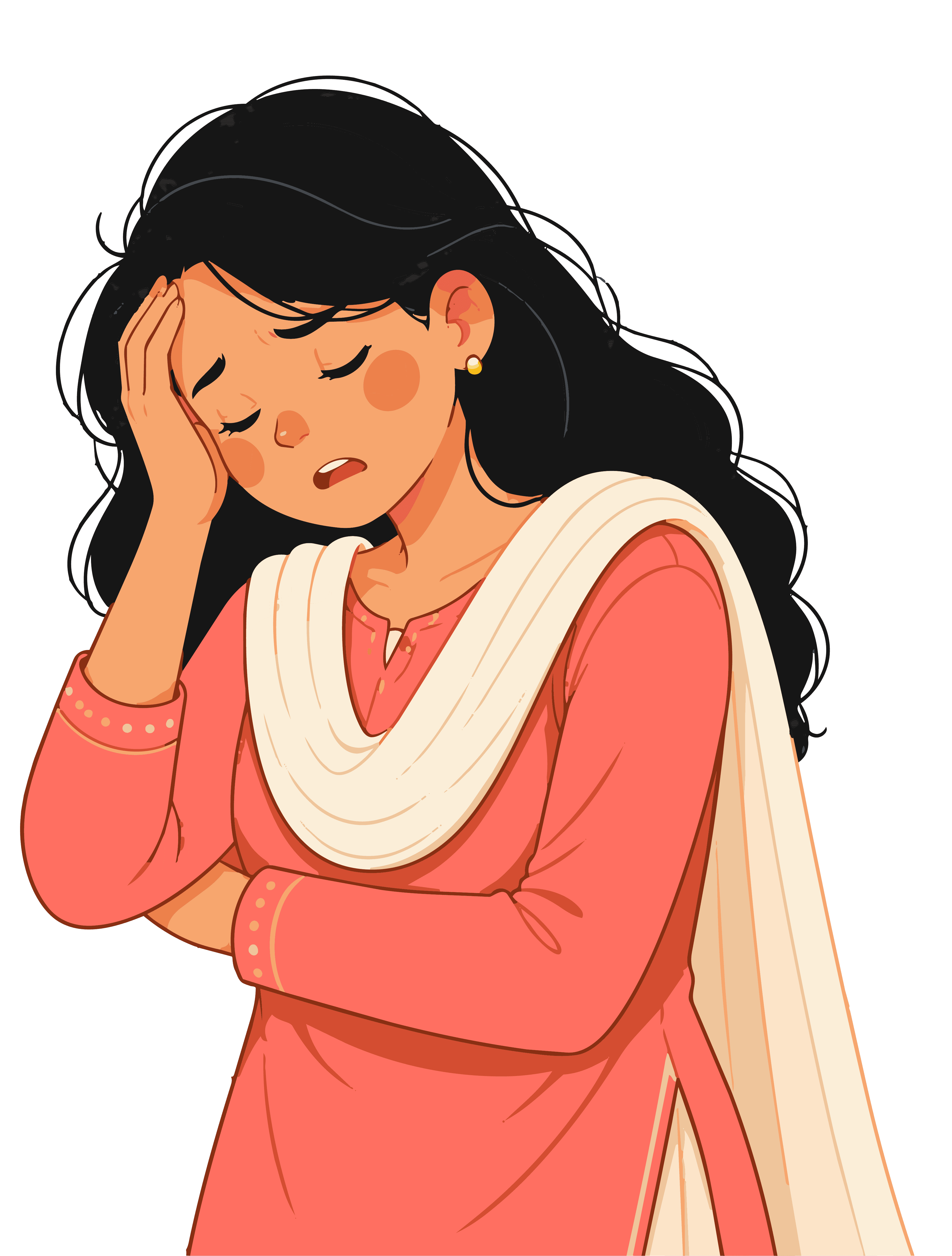A HUGGED parent character taking a quiet moment